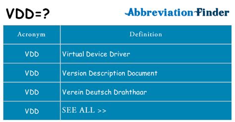 vdd meaning|what does vdd stand for.
